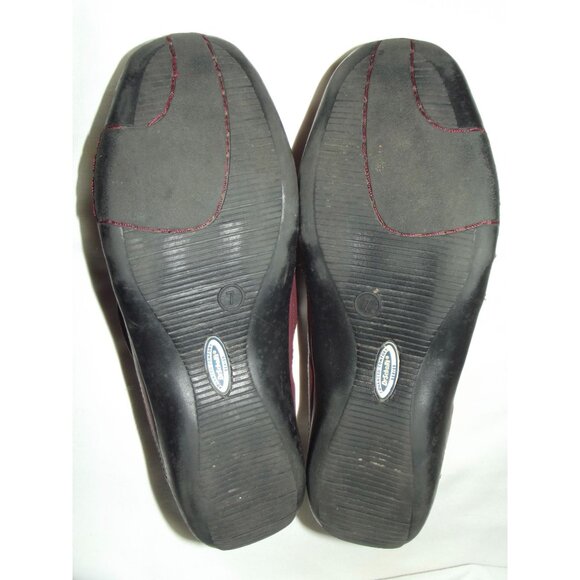 Dr Scholls Shoes Womens 7M Burgundy Leather Suede Air-Pillow Insoles Hook-n-loop - Picture 9 of 10